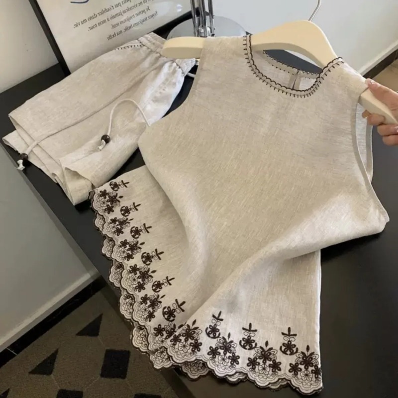 Summer Linen Clothing For Women - بسيطة نمط المال القديم القطن والكتان