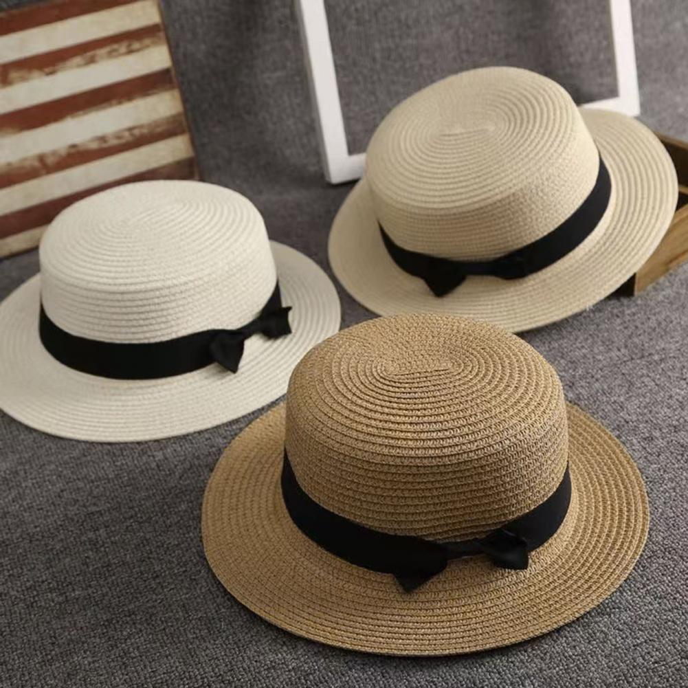 Sun Hat Wide Brim - قبعة شاطئية من القش ذات قمة