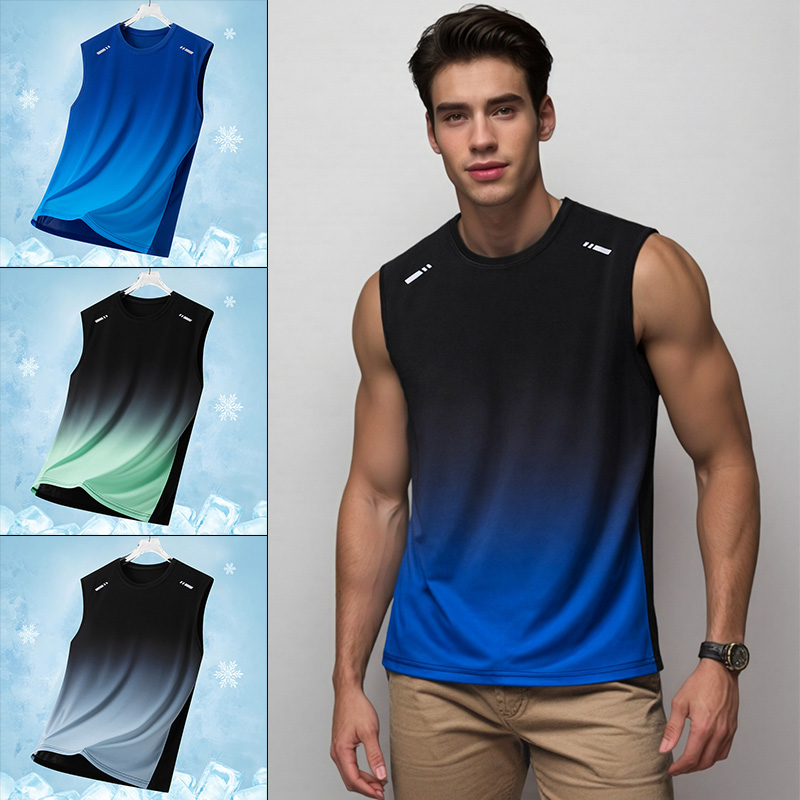 Summer Youth Clothing - قميص رياضي رجالي بدون أكمام بتدرج