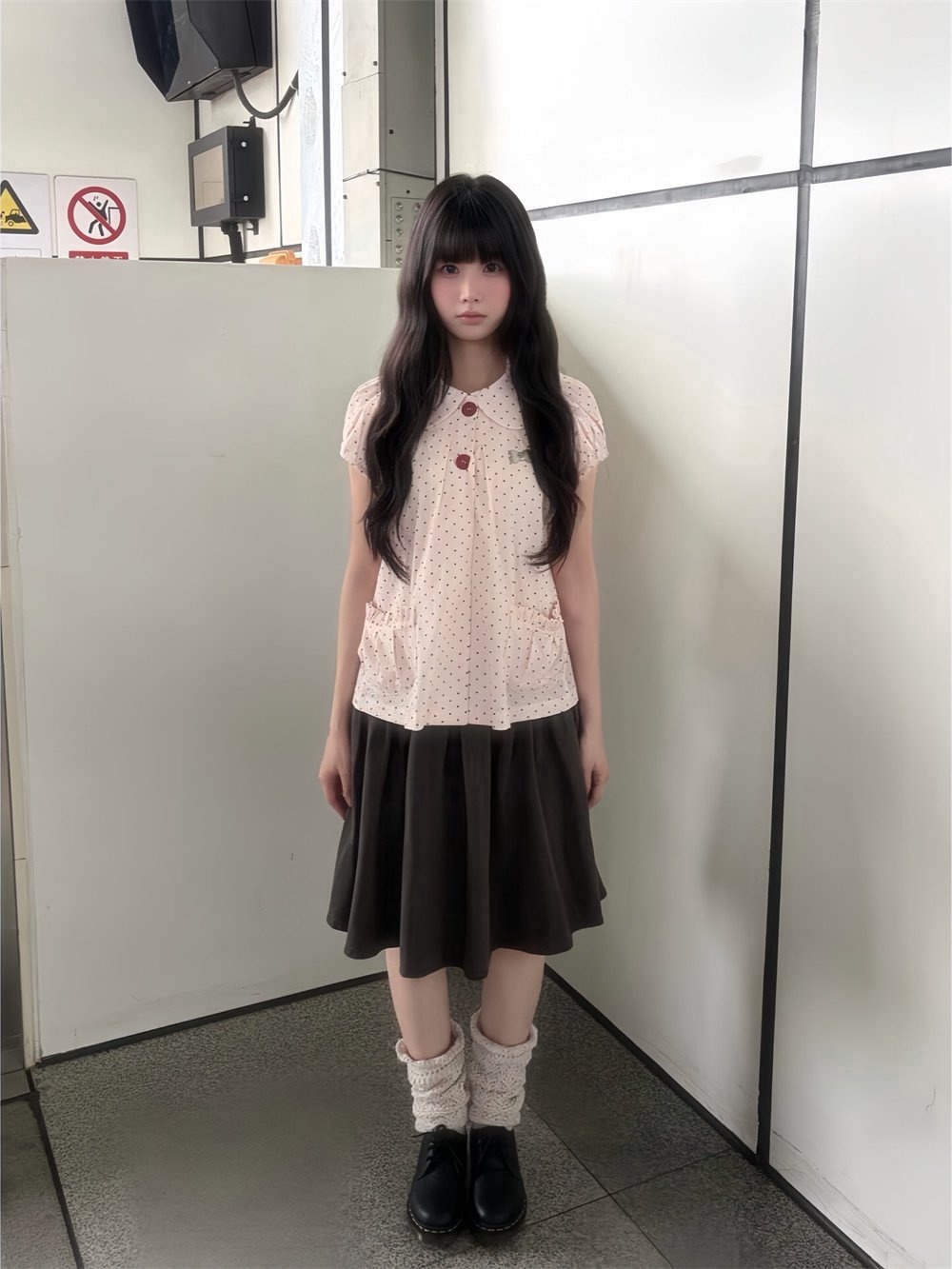 Summer Japanese Clothing - قميص صيفي بأكمام قصيرة منقوشة بنقاط