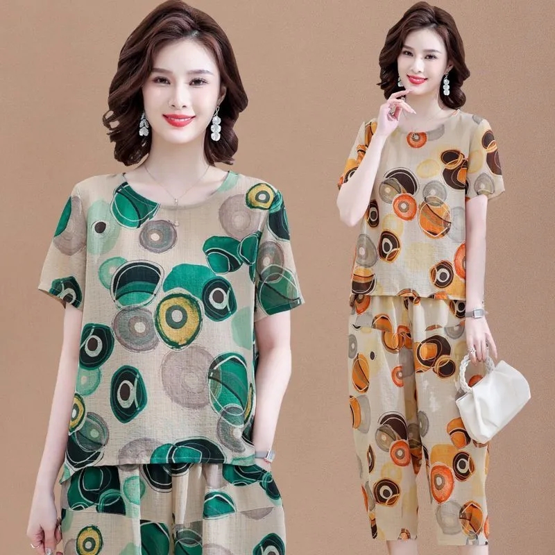 Summer Linen Clothing For Women - جديد قصيرة الأكمام تي شيرت لفصل