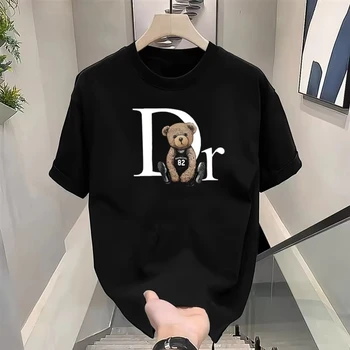 Summer Clothing Brands - تي شيرت فاخر بطباعة دب لطيف