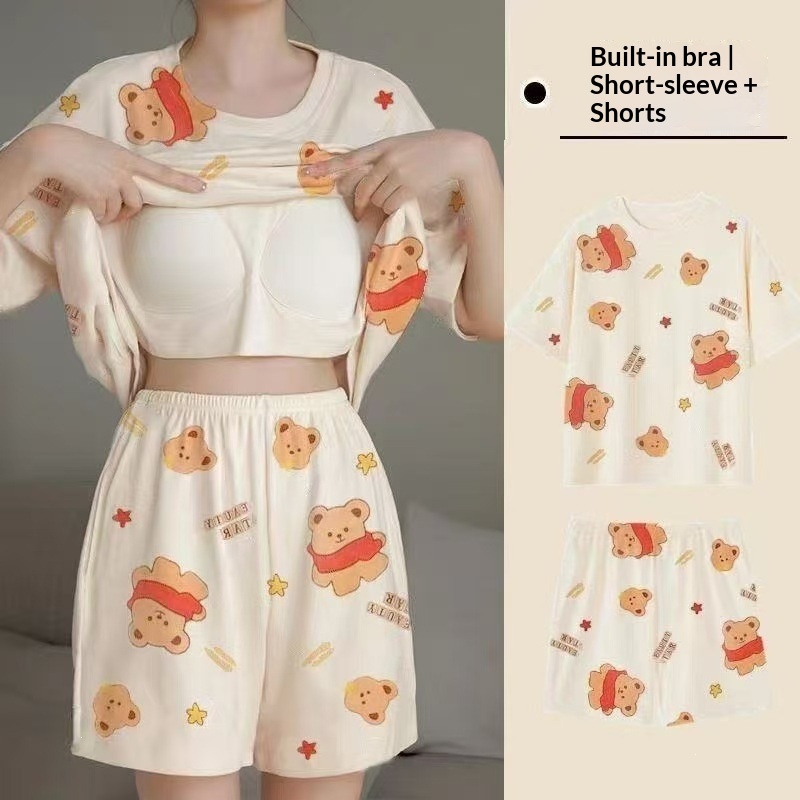 طقم بيجامة نسائية صيفية بأكمام - مراجعة Summer House Clothing وسعره