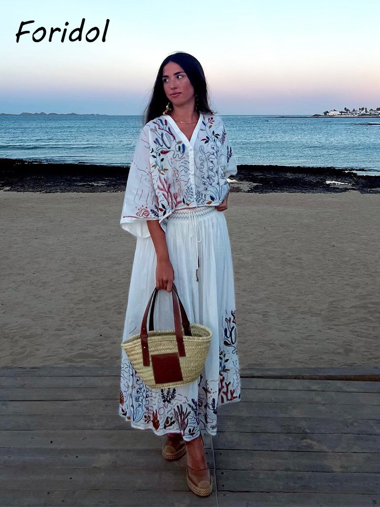 Foridol الكائنات البحرية التطر - مراجعة Summer Linen Clothing For Women وسعره