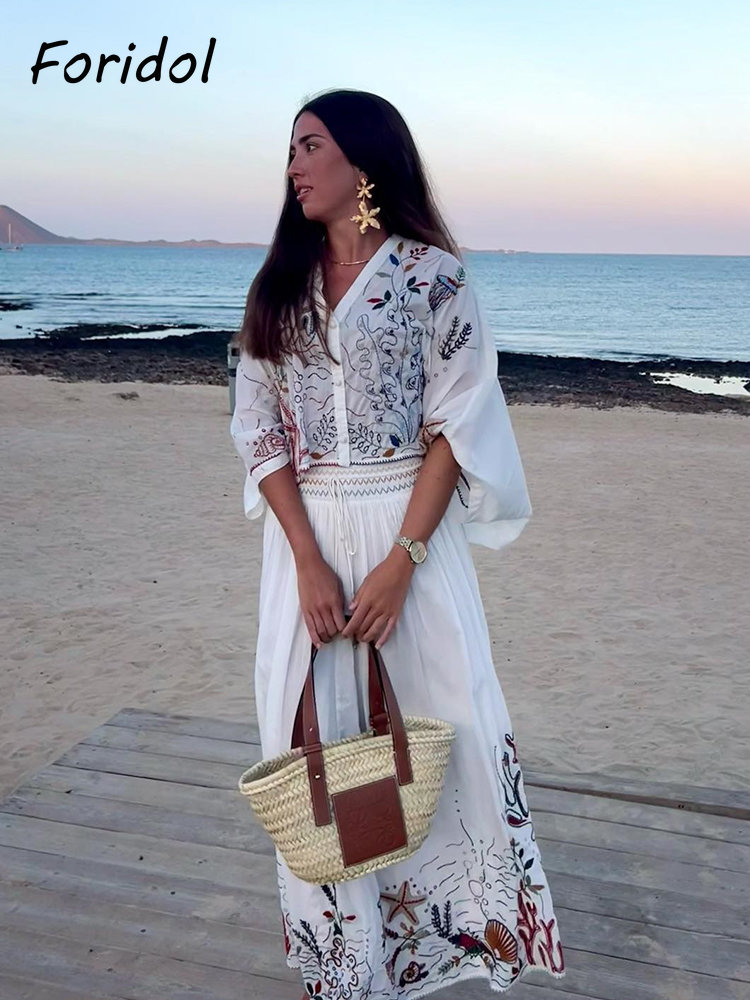 Foridol الكائنات البحرية التطر - مراجعة Summer Linen Clothing For Women وسعره