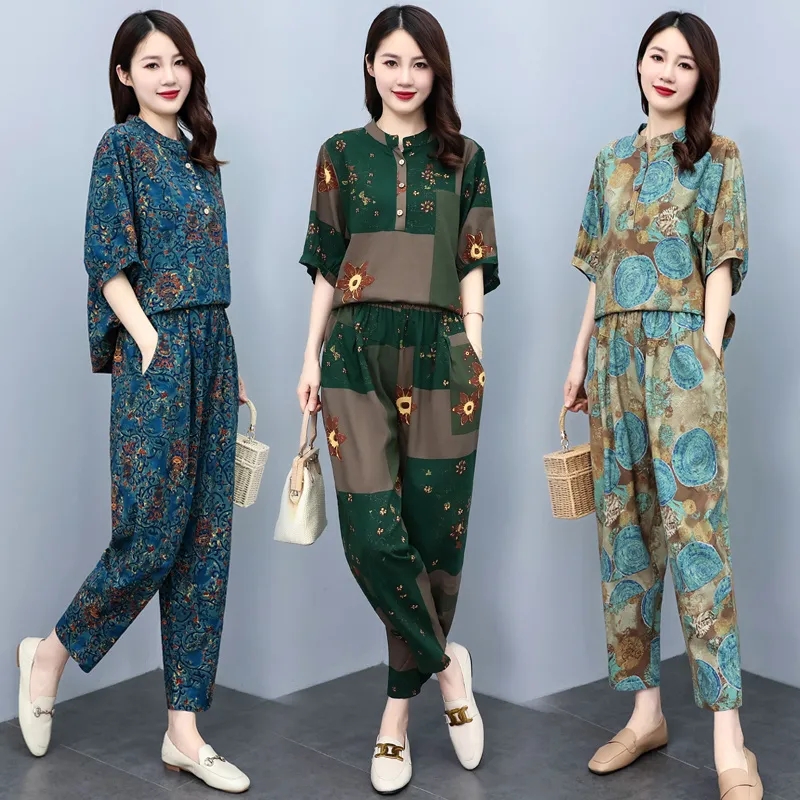 بدلة صيفية للأمهات متوسطات الع - مراجعة Summer Linen Clothing For Women وسعره