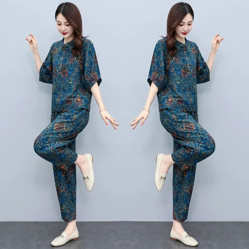 بدلة صيفية للأمهات متوسطات الع - مراجعة Summer Linen Clothing For Women وسعره