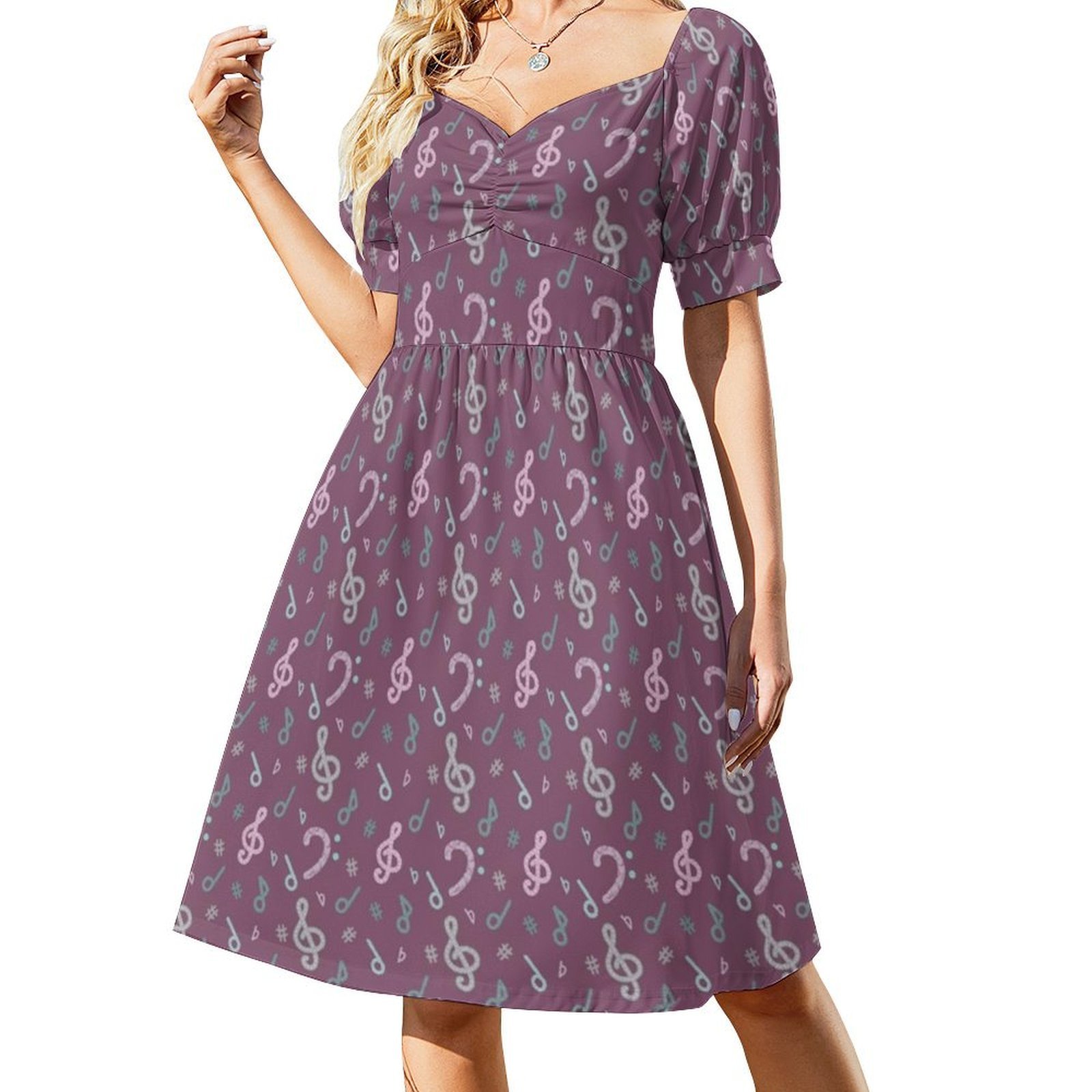 فستان حفلات نسائي بنمط الموسيق - مراجعة Summer Clothing Patterns وسعره